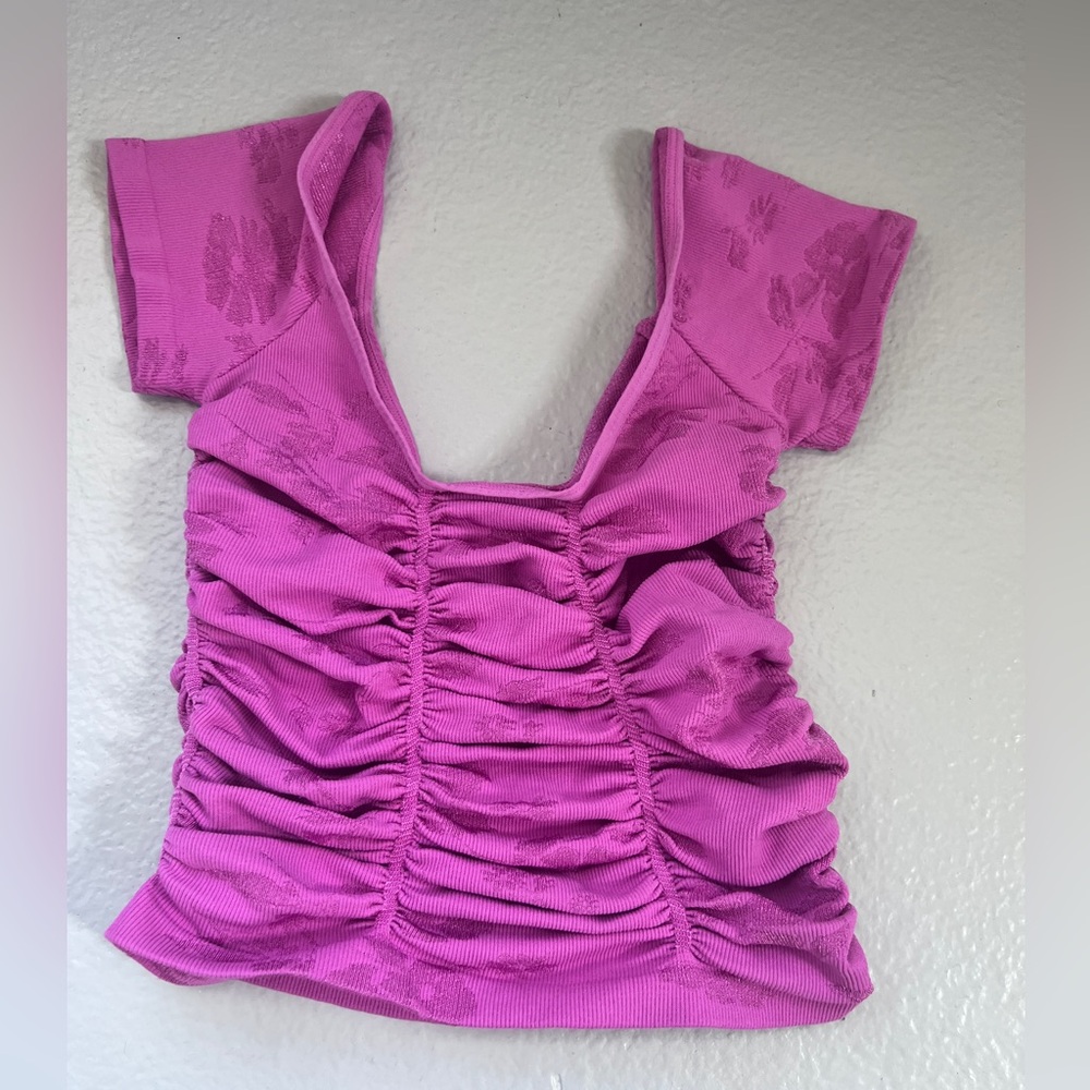 FP Movement by Free People Textured Pink Crop Top
